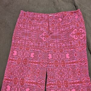 Coldwater Creek Pink and Red Printed Culottes